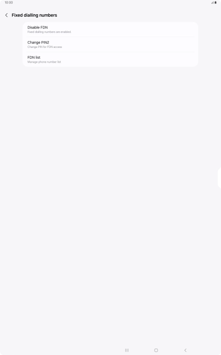 Press Disable FDN. Press Disable FDN.