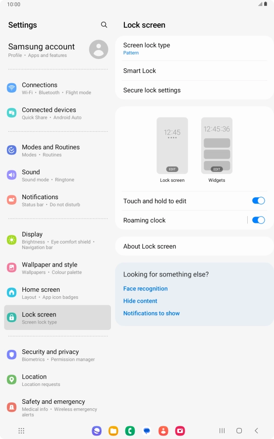Press Screen lock type and key in the lock code. Press Screen lock type and key in the lock code.