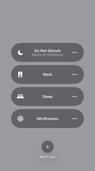 Press the required focus mode to activate or deactivate it immediately. Press the required focus mode to activate or deactivate it immediately.