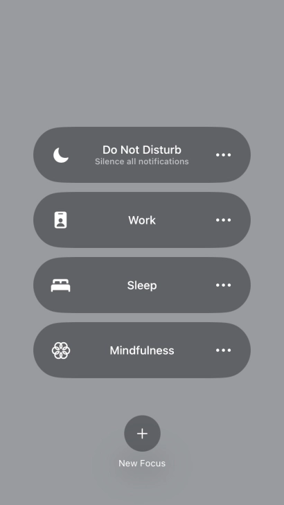 Press the required focus mode to activate or deactivate it immediately. Press the required focus mode to activate or deactivate it immediately.