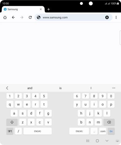 Key in the address of the required web page and press Go.