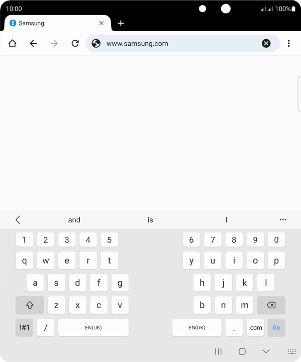 Key in the address of the required web page and press Go.