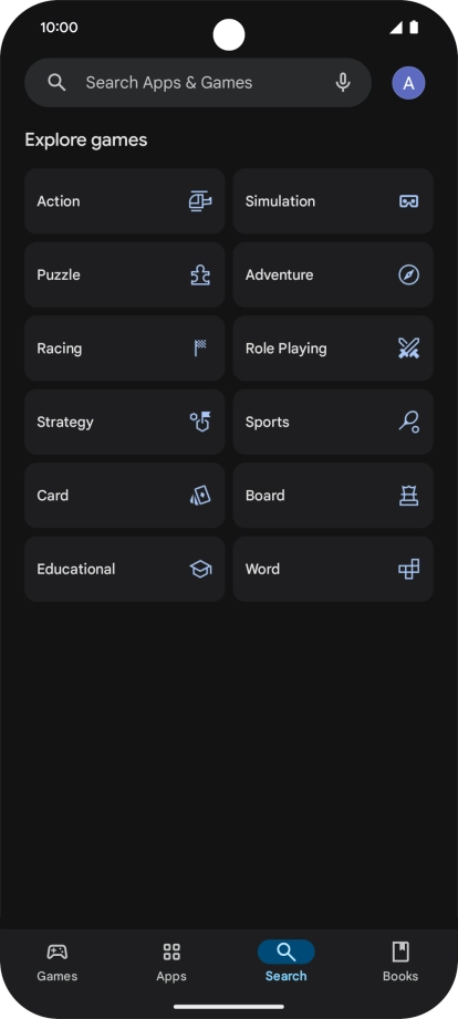 Press the search field. Press the search field.