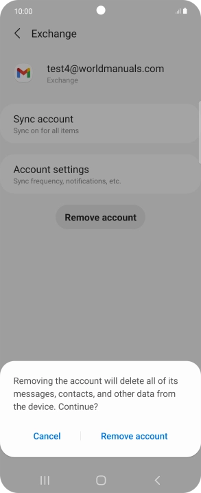Press Remove account. Press Remove account.