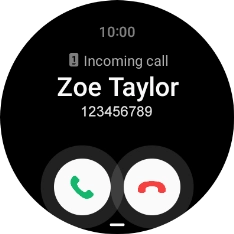Press the accept call icon and slide your finger upwards to answer the call.