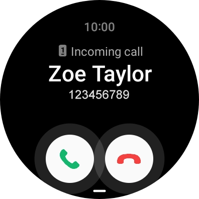 Press the accept call icon and slide your finger upwards to answer the call.