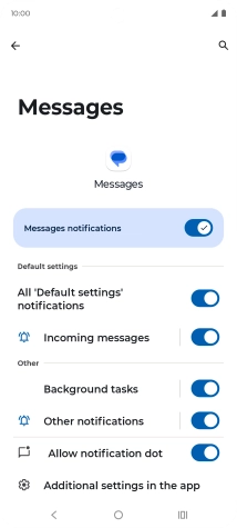 Press Incoming messages. Press Incoming messages.