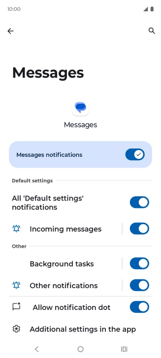Press Incoming messages. Press Incoming messages.