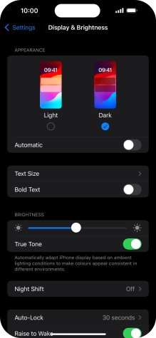 Press the indicator next to 
