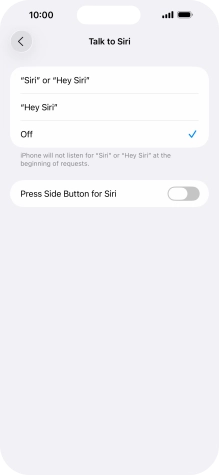 Press the indicator next to 