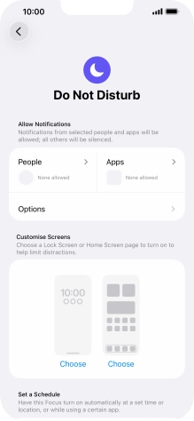 Press People and follow the instructions on the screen to select which contacts you would like to receive calls and notifications from when Do Not Disturb is turned on. Press People and follow the instructions on the screen to select which contacts you would like to receive calls and notifications from when Do Not Disturb is turned on.
