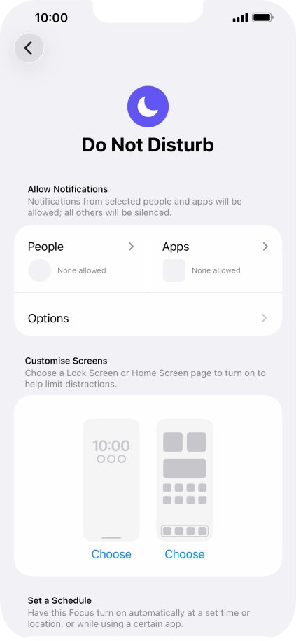 Press People and follow the instructions on the screen to select which contacts you would like to receive calls and notifications from when Do Not Disturb is turned on. Press People and follow the instructions on the screen to select which contacts you would like to receive calls and notifications from when Do Not Disturb is turned on.
