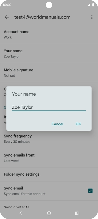 Key in the required sender name and press OK. Key in the required sender name and press OK.