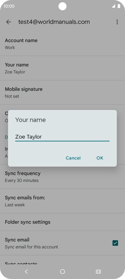 Key in the required sender name and press OK. Key in the required sender name and press OK.