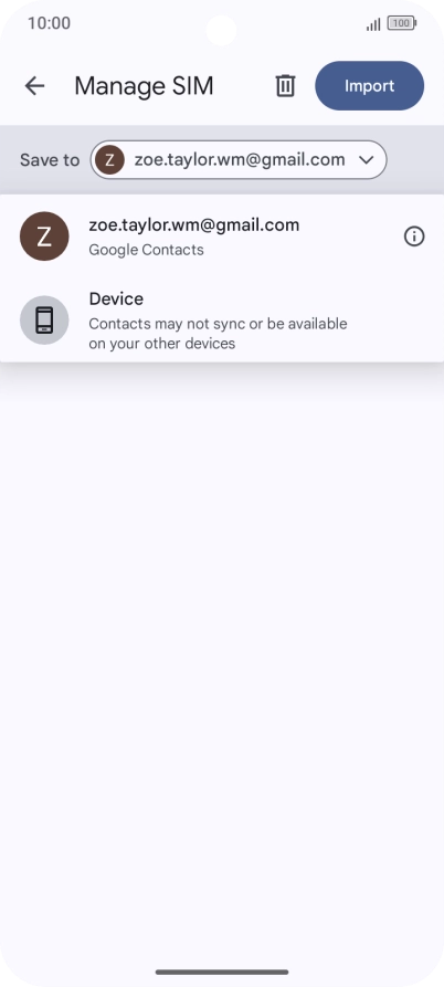 Press the required Google account. Press the required Google account.