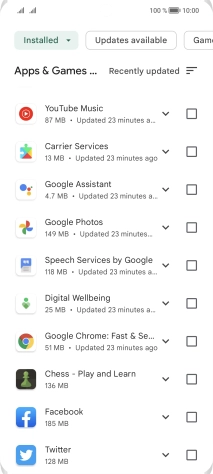 Press the required app. Press the required app.