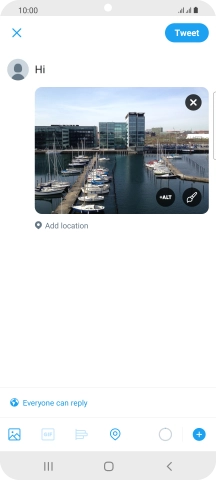 Write the required text and press Tweet. Write the required text and press Tweet.