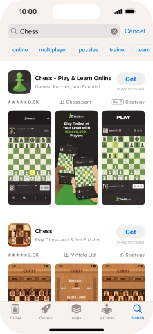 Press the required app. Press the required app.
