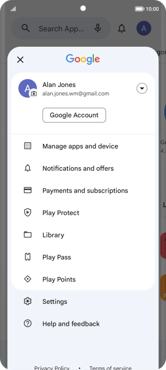Press Manage apps and device. Press Manage apps and device.