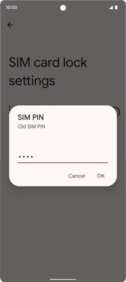 Key in your current PIN and press OK. Key in your current PIN and press OK.