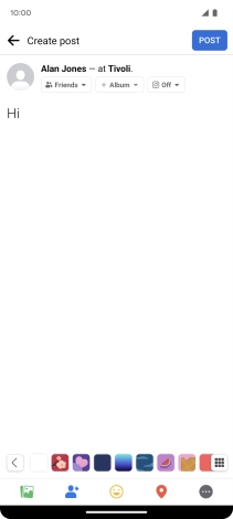 Write the required text and press POST.