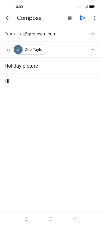 Press the attachment icon. Press the attachment icon.