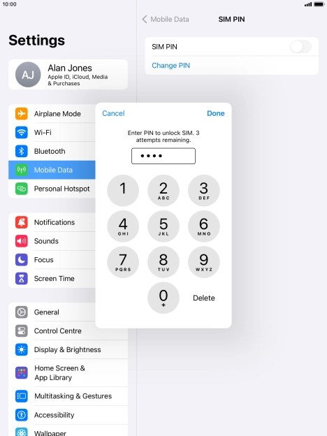 Key in your PIN and press Done. Key in your PIN and press Done.