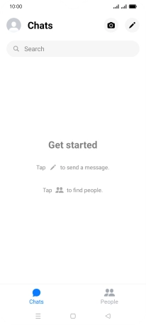 Press the new message icon. Press the new message icon.