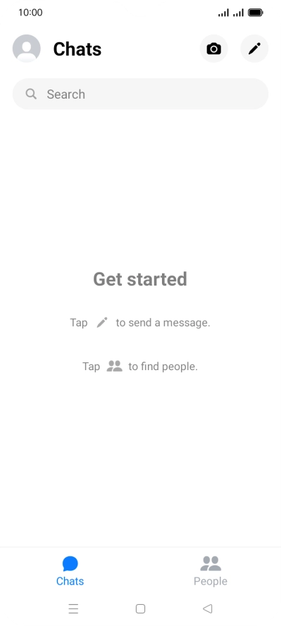 Press the new message icon. Press the new message icon.