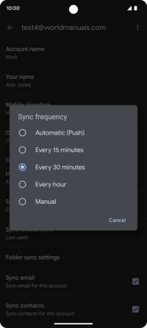 Press the required setting. Press the required setting.