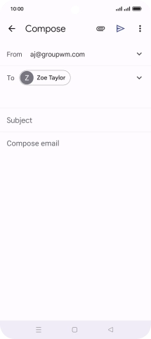 Press Subject and key in the subject for the email message.