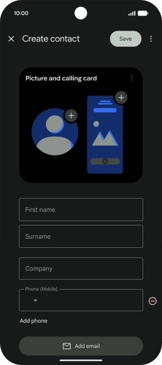 Press First name and key in the required first name. Press First name and key in the required first name.