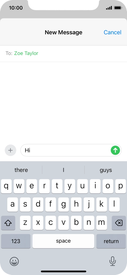 Press the send icon. Press the send icon.