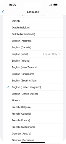 Press the required language. Press the required language.