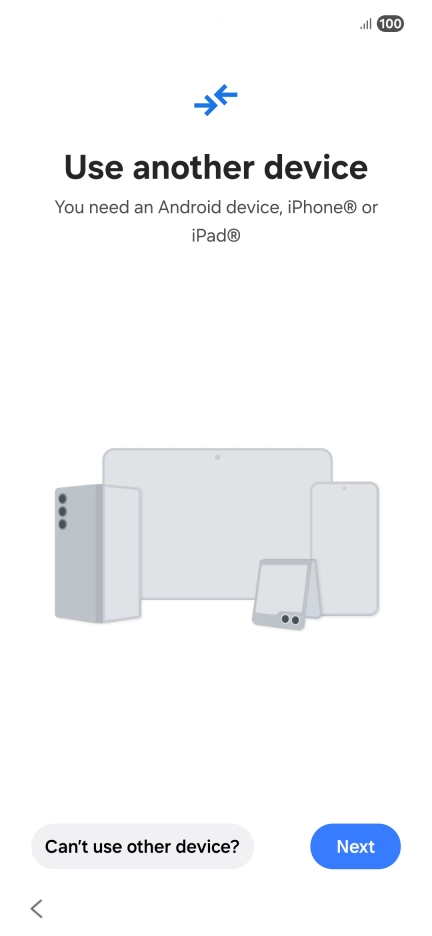 Press Can't use other device?.