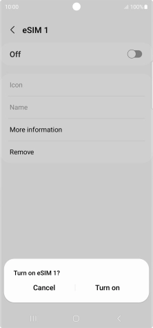 If you turn off use of the price plan, press Turn on. If you turn off use of the price plan, press Turn on.