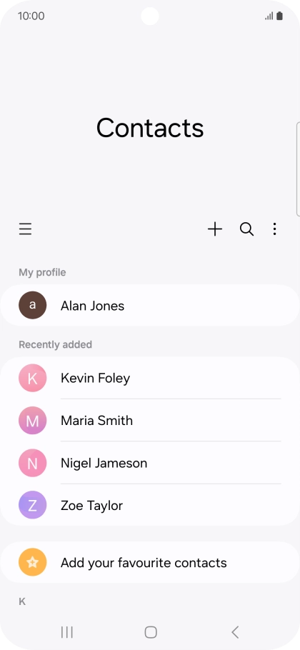 Press the new contact icon.