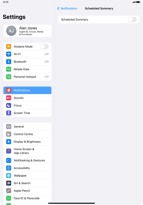 Press the indicator next to 