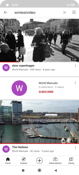 Press the required video clip. Press the required video clip.