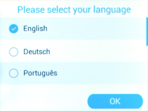Press the required language. Press the required language.