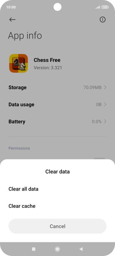 Press Clear cache.
