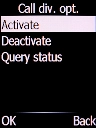 Select Activate and press the Left selection key.