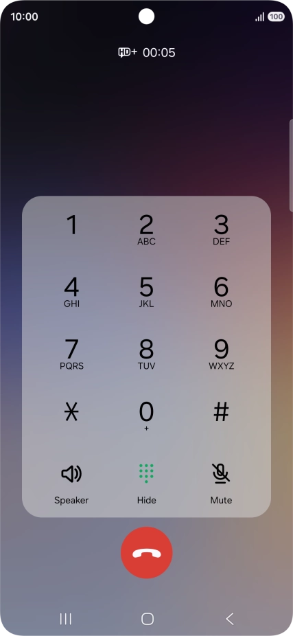 Press the end call icon. Press the end call icon.
