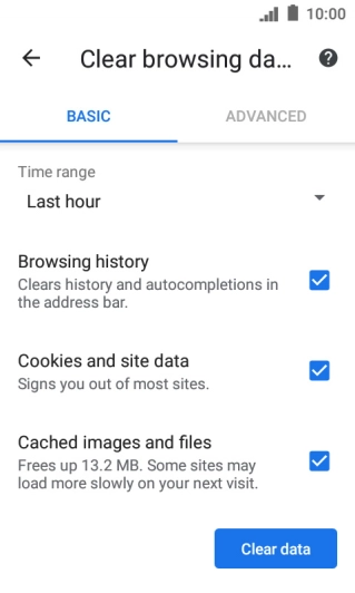 Press the fields next to the required data types. Press the fields next to the required data types.
