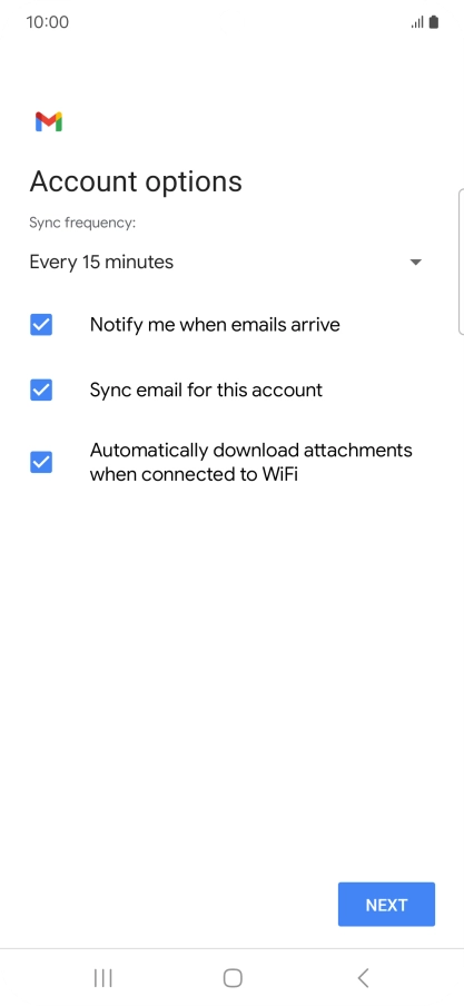 If this screen is displayed, you email account has been recognised and set up automatically. Follow the instructions on the screen to key in more information and finish setting up your phone. If this screen is displayed, you email account has been recognised and set up automatically. Follow the instructions on the screen to key in more information and finish setting up your phone.