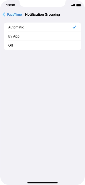 Press the required setting. Press the required setting.