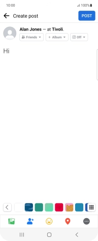 Write the required text and press POST.