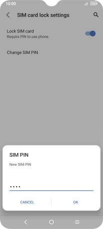 Key in a new four-digit PIN and press OK. Key in a new four-digit PIN and press OK.