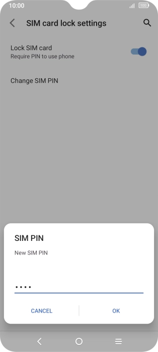 Key in a new four-digit PIN and press OK. Key in a new four-digit PIN and press OK.