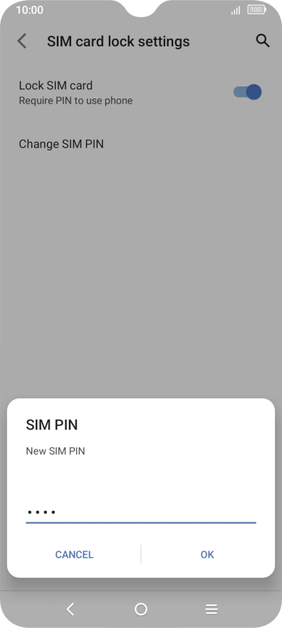 Key in a new four-digit PIN and press OK. Key in a new four-digit PIN and press OK.